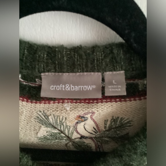 Croft & Barrow Silk Blend Christmas Cardigan Sweater L - Picture 4 of 6